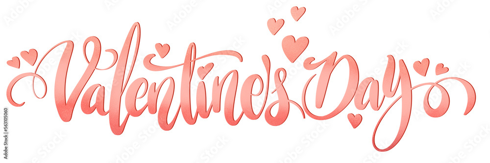 Obraz premium Valentines day pink text typography