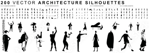 200 Architecture silhouettes - Vector