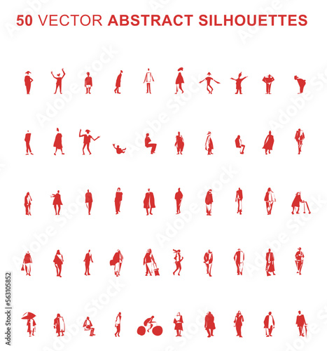 50 Abstract silhouettes - Vector