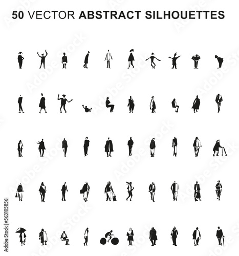 50 Abstract silhouettes - Vector