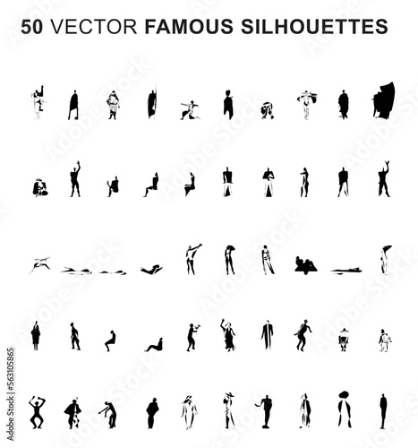 50 Famous silhouettes - Vector