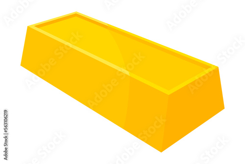 Gold bullion or gold ingot as golden yellow vector illustration