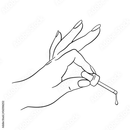 Face serum eye dropper for beauty concept in line drawing vector