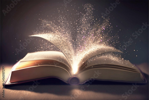Murais de parede magic book, holy bible, proverbs, story coming to life, book of light, words of