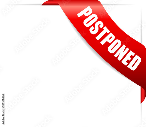 Postponed corner ribbon vector illustration