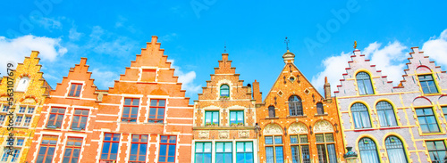 Colorful houses on Brugge Grote Markt square, Belgium photo