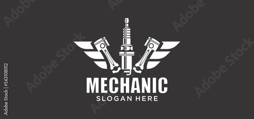 Automotive engine mechanic logo for business related to motor and car automotive industry.
