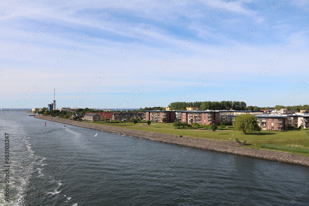 River Unterwarnow around Warnemünde Rostock, Germany