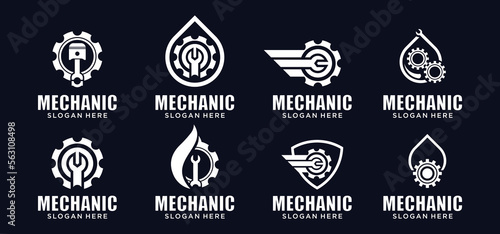 Automotive engine mechanic logo for business related to motor and car automotive industry.