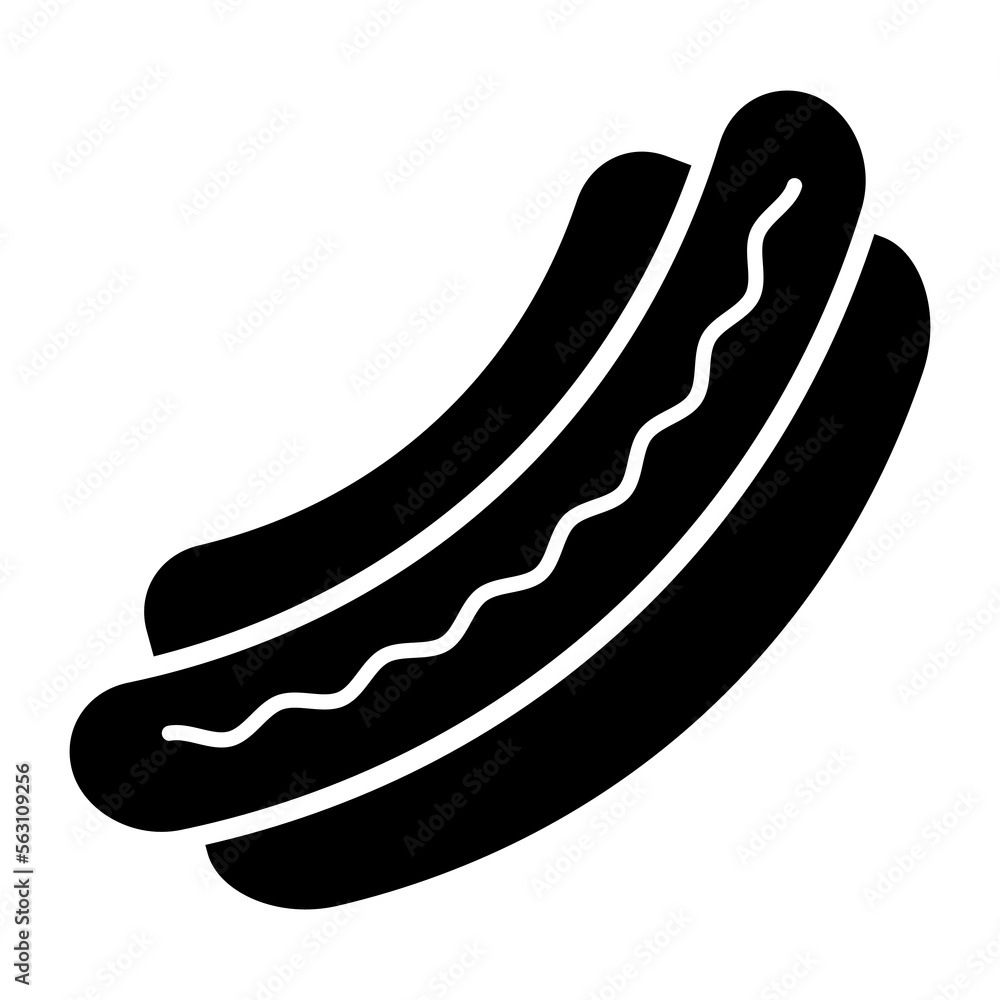 Hot dog icon. Vector illustration isolated on white background