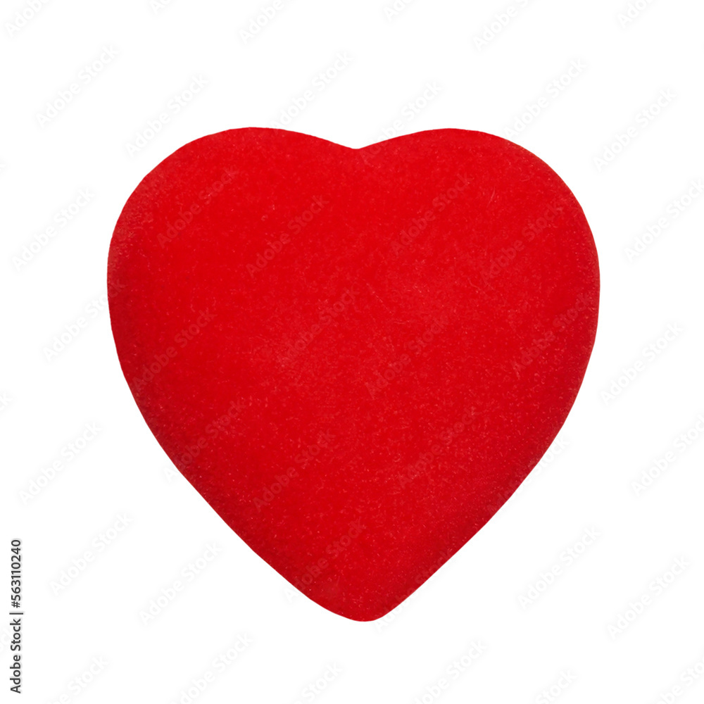Red valentine heart  in PNG isolated on transparent background