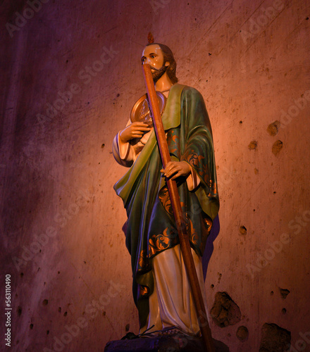 San Judas en el santuario Guadalupano, en la barda donde hace muchos años fusilaron personas.  photo