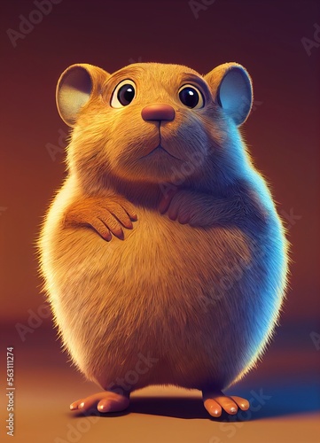 Gopher animal in 3D Style on clean background. Generative ai photo