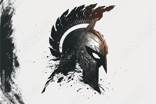 Logo of spartan helmet. Generated AI