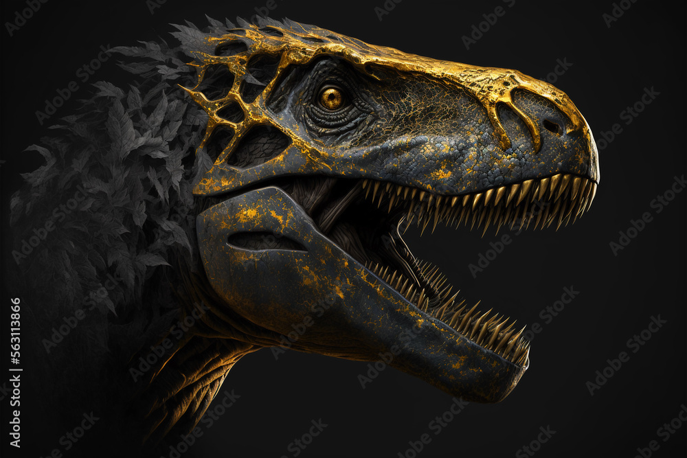 Obraz premium Scary Tyrannosaurus. AI generation