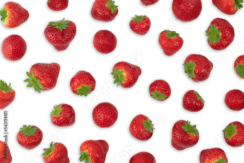 Fresh ripe strawberry background texture. Top view. Fresh berry pattern.