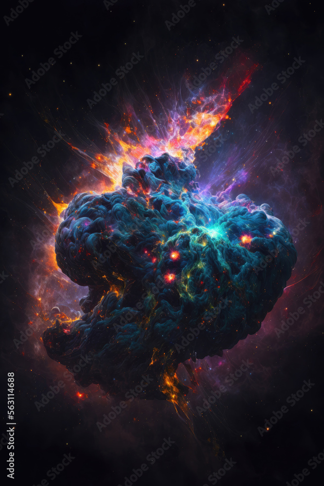 Fototapeta premium Cosmic Wonders: The Vibrant and Mysterious Nebulas of Space, Generative AI