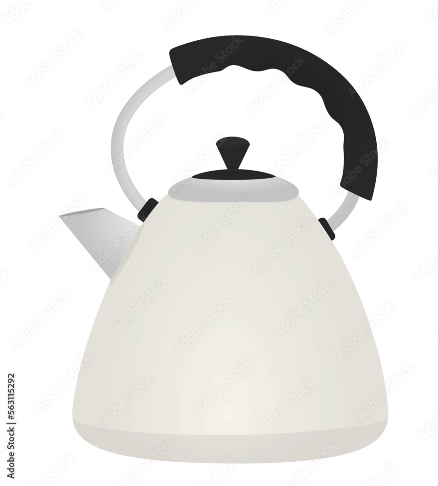 Metal tea pot. vector illustration Metal tea pot. vector illustration