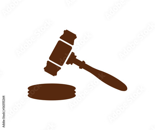 Law and authority lawyer concept, judgment gavel hammer. Auction court hammer bid authority concept symbol. Law theme, mallet of the judge, law enforcement officers vector design and illustration.
