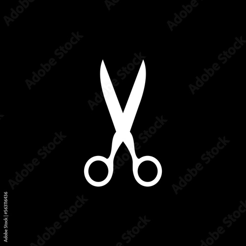 Simple style barber icon isolated on black background.