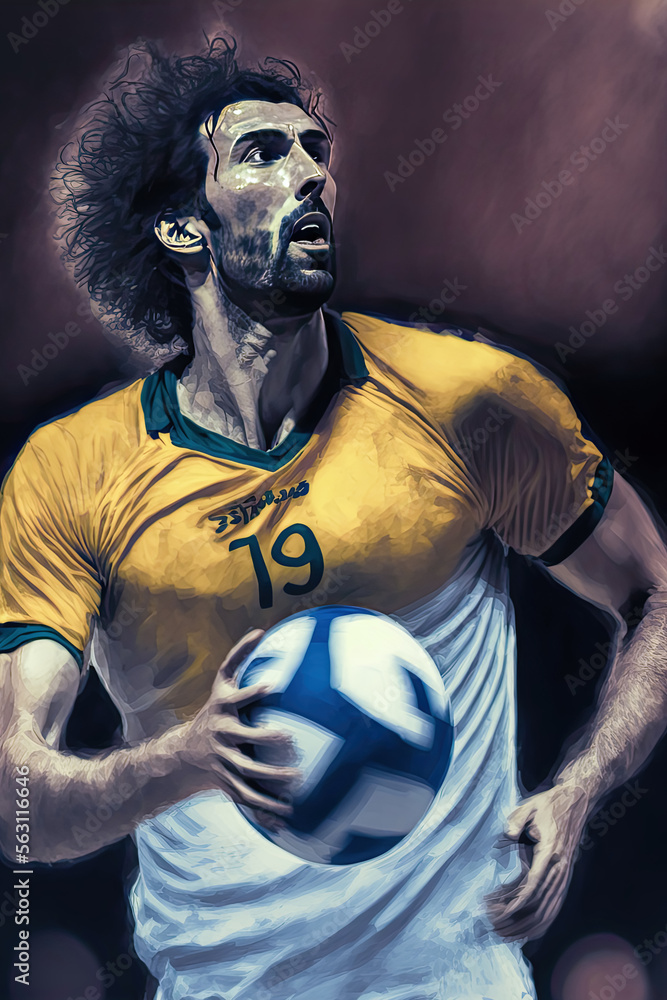 Handball Handballspieler Player in Action Abstrakte Grafik Illustration Generative AI Digital Art Cover Background Handball Handballspieler Player in Action Abstrakte Grafik Illustration Generative AI Digital Art Cover Background