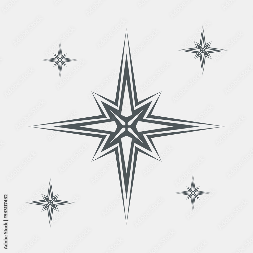 Fototapeta premium Star north quality vector illustration cut