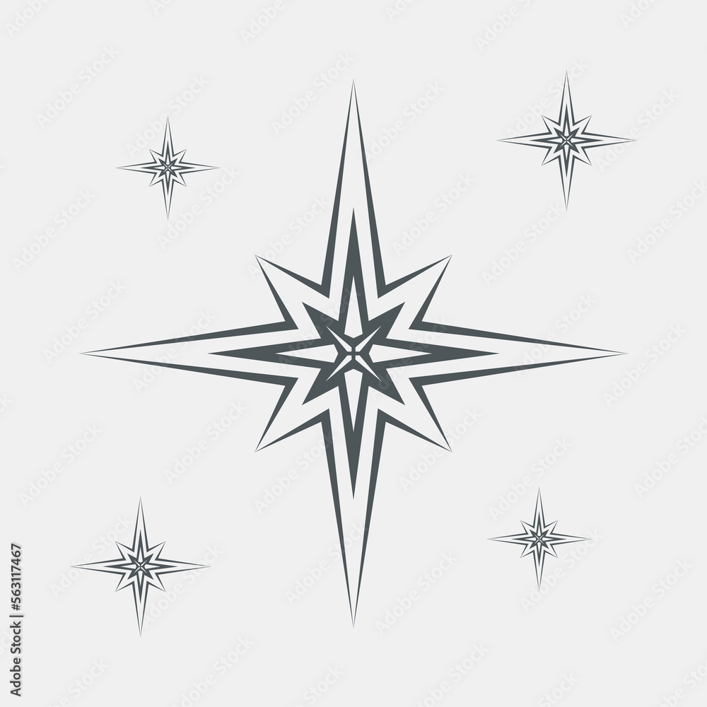 Fototapeta premium Star north quality vector illustration cut