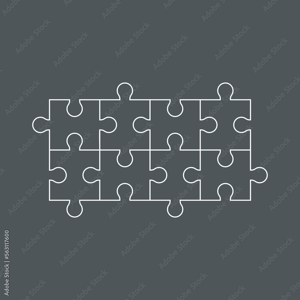 Fototapeta premium Puzzle simple piece template quality vector illustration cut