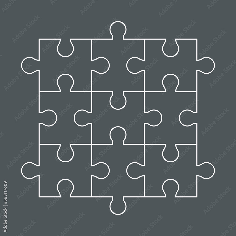 Puzzle simple piece template quality vector illustration cut Puzzle simple piece template quality vector illustration cut