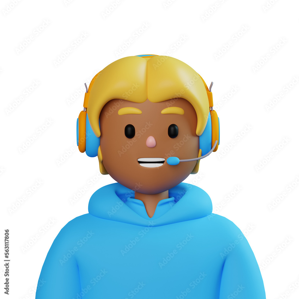 Male Customer Call Service, 3d Illustration, 3d Avatar, 3d Profile Male Customer Call Service, 3d Illustration, 3d Avatar, 3d Profile