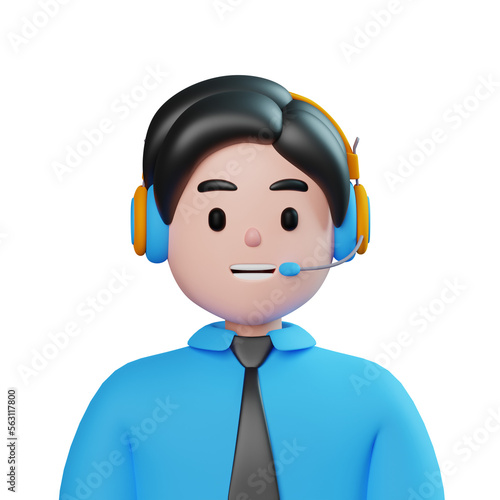 Customer Service Support, 3d Illustration, 3d Avatar