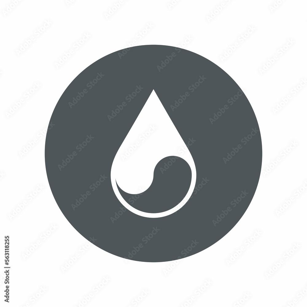 Water drops droplet raindrops Yin-yang icon quality vector illustration cut Water drops droplet raindrops Yin-yang icon quality vector illustration cut