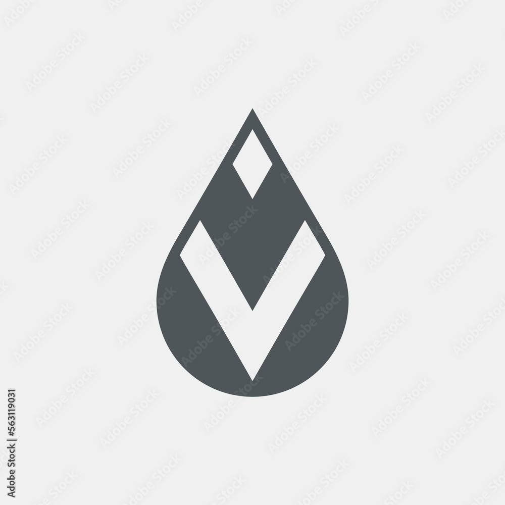 Water drop droplet raindrop icon illustration cut