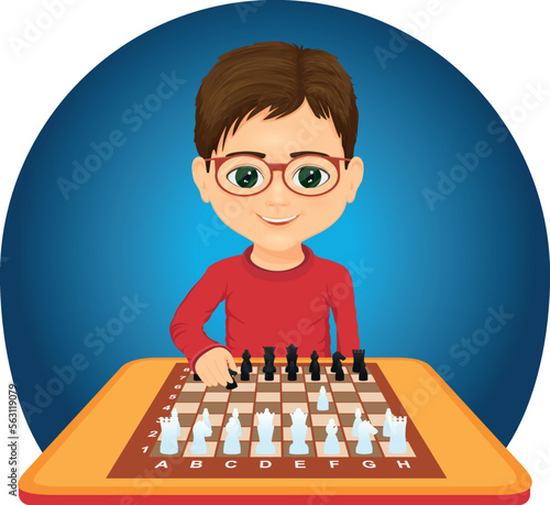 boy ready to play chess