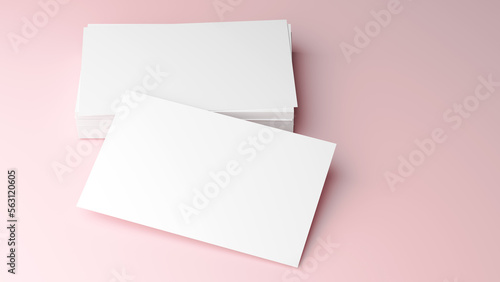 Pile of business cards, top view for a branding presentation, corporate identity, advertising, stationery, graphic design template. Realistic 3D rendering. 3d illustration.