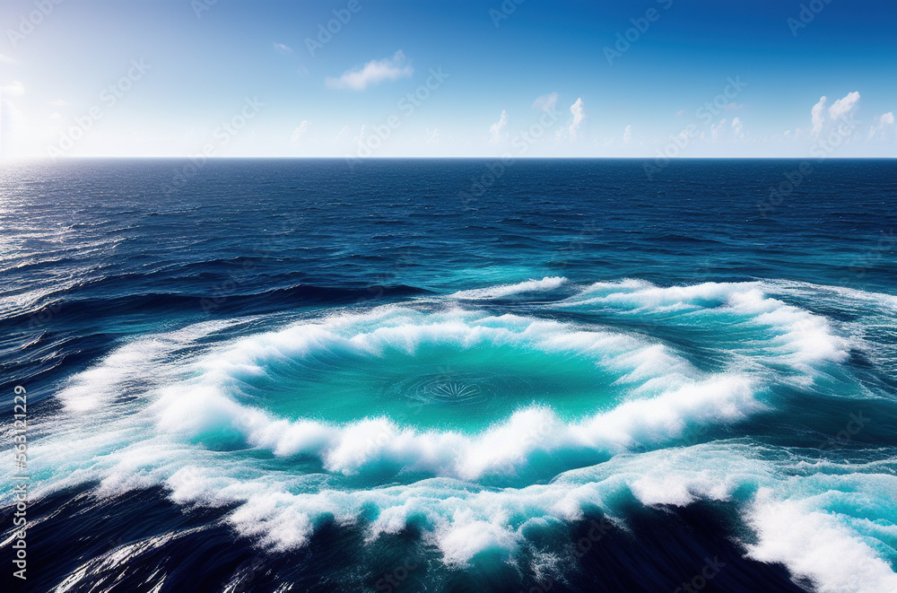 Giant whirlpool in the ocean, fantasy, magic. generative ai Giant whirlpool in the ocean, fantasy, magic. generative ai
