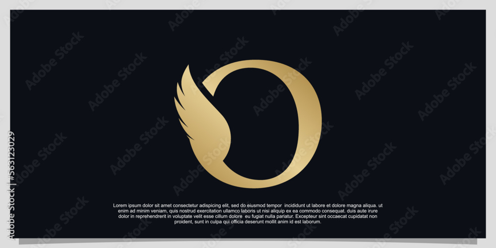 Letter O wings logo design simple concept Premium Vector Letter O wings logo design simple concept Premium Vector