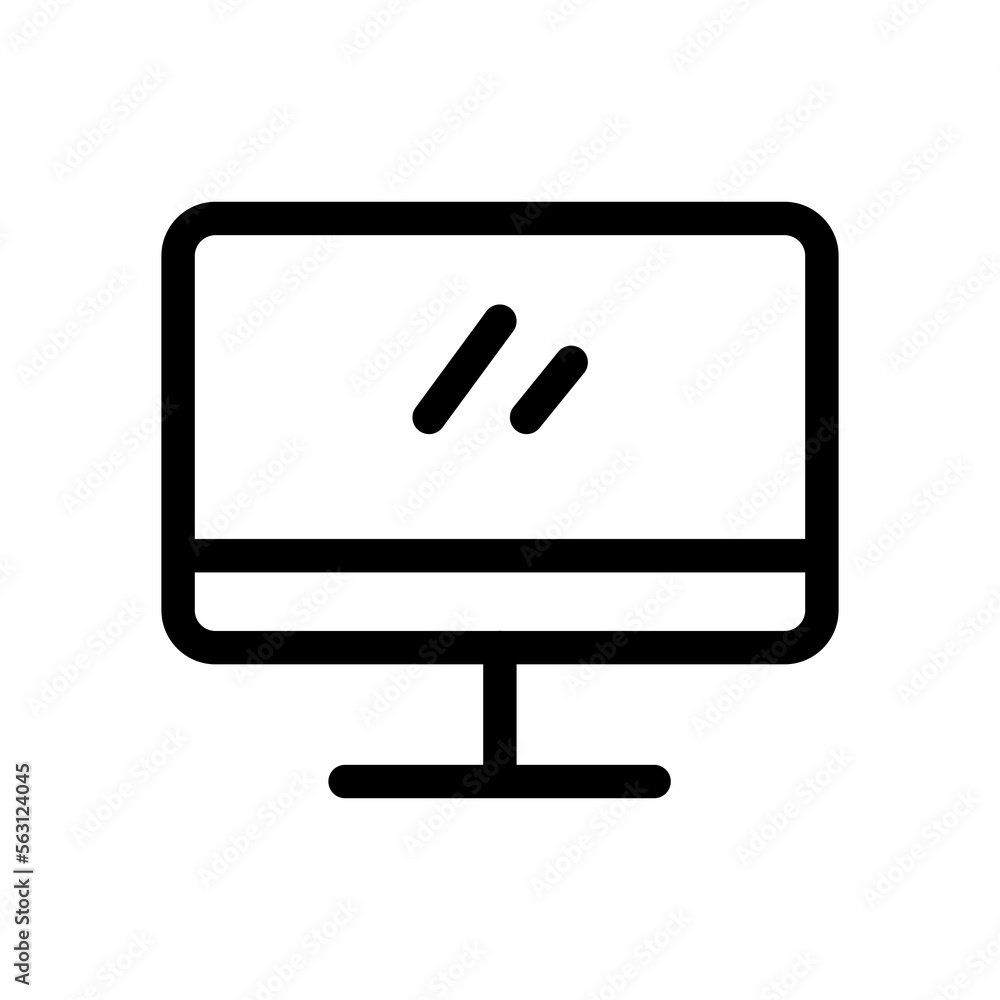 Computer line icon isolated on white background. Black flat thin icon on modern outline style. Linear symbol and editable stroke. Simple and pixel perfect stroke vector illustration. Computer line icon isolated on white background. Black flat thin icon on modern outline style. Linear symbol and editable stroke. Simple and pixel perfect stroke vector illustration.