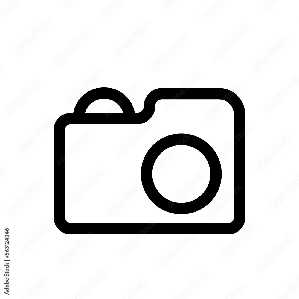 Photo camera line icon isolated on white background. Black flat thin icon on modern outline style. Linear symbol and editable stroke. Simple and pixel perfect stroke vector illustration. Photo camera line icon isolated on white background. Black flat thin icon on modern outline style. Linear symbol and editable stroke. Simple and pixel perfect stroke vector illustration.
