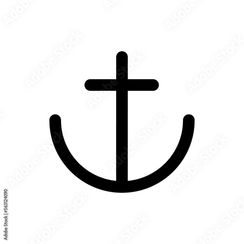 Foto Anchor line icon isolated on white background