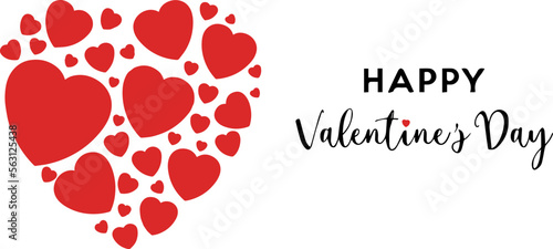 Happy Valentine's Day, Heart decorative elements made up of a multitude of hearts. vector illustration