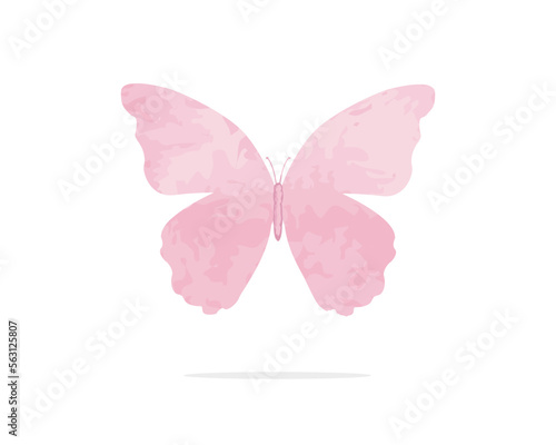 pink butterfly watercolor isolated on white