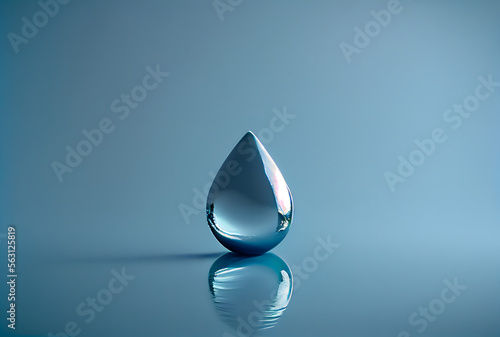 drop of water on blue background, generative ai photo