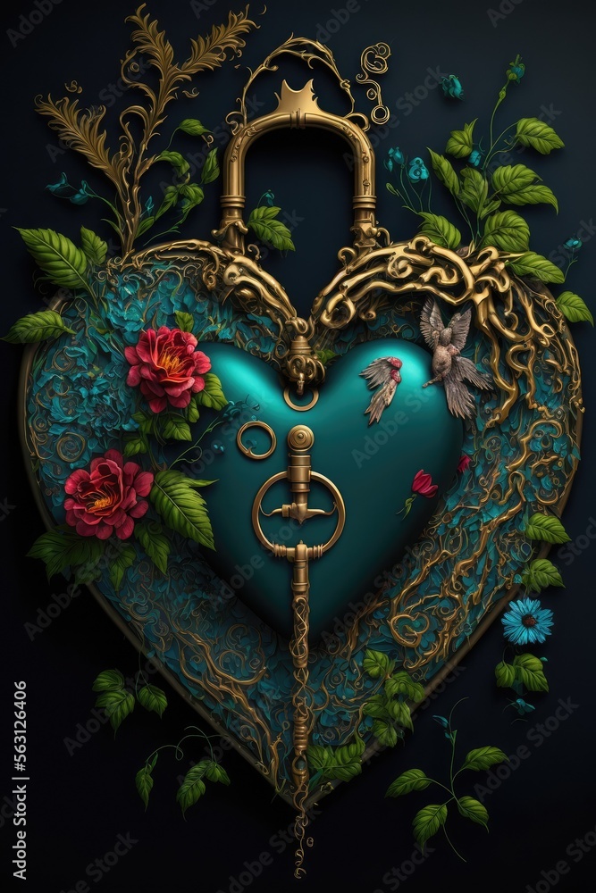 Fototapeta premium The Key to My Heart Valentine