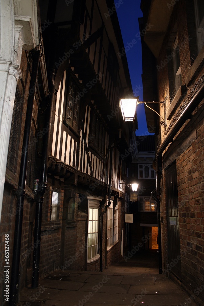 Lady Peckett's Yard by night, York.