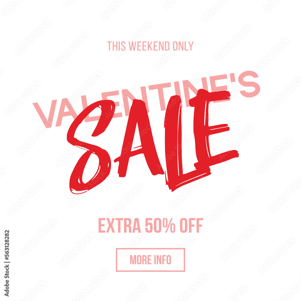Sales promotion poster for Valentine's Day. Vector illustration for greeting cards, mobile apps, banner design and web ads Sales promotion poster for Valentine's Day. Vector illustration for greeting cards, mobile apps, banner design and web ads