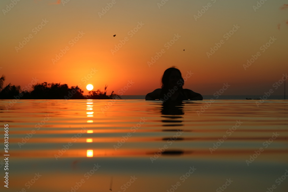 Fototapeta premium Sunset in Jimbaran Bali, indonesia