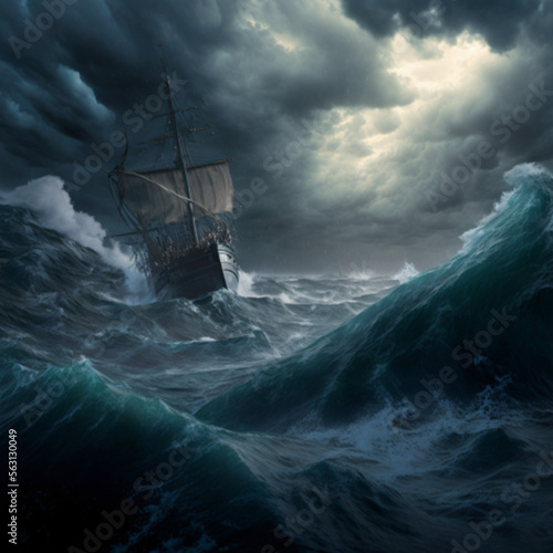 ship in the storm