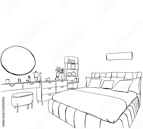 interior sketch - bed room