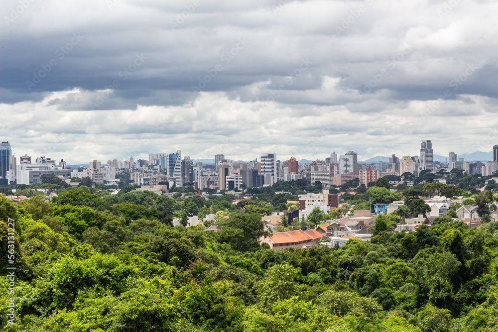 Panoramic View of Curitiba City and Buildings